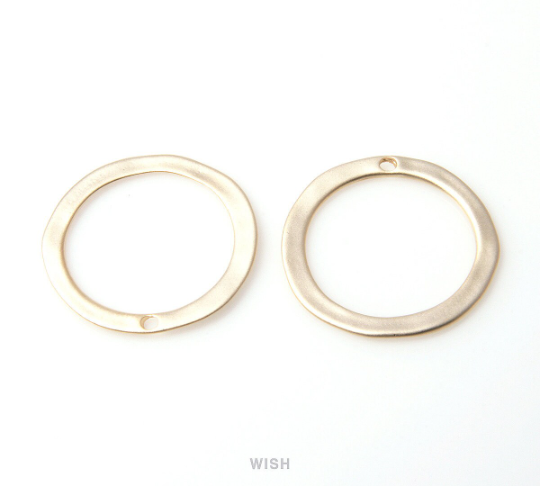 Hoop Pendants in Matte Gold, Hoop Charms / MMG-090-P
