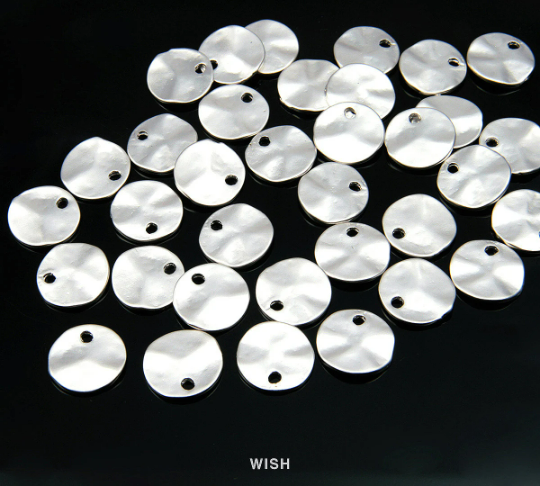 Medium Disc Pendants in Matte Rhodium, Disc Charm / MMRH-134-P (Medium) (6pcs)