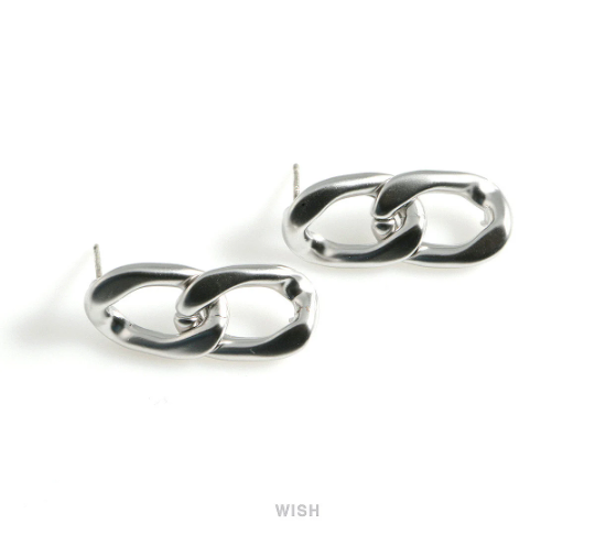 Chain Stud Earrings in Matte Rhodium, Chain Studs / MMRH-478-E