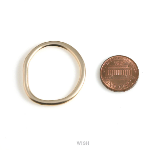 Crooked Circle Pendants in Matte Gold, Unique Shaped Circle Charm / MMG-604-P