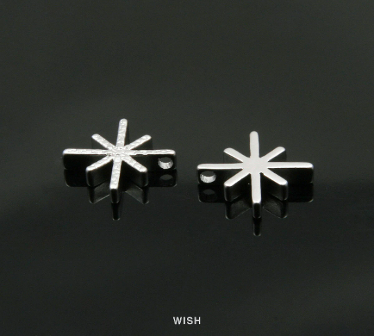 Snowflake Pendant in Matte Rhodium, Snow Crystal Charm / MMRH-264-P