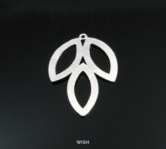 3 Marquise Pendants in Matte Rhodium, Marquise Charm / MMRH-180-P