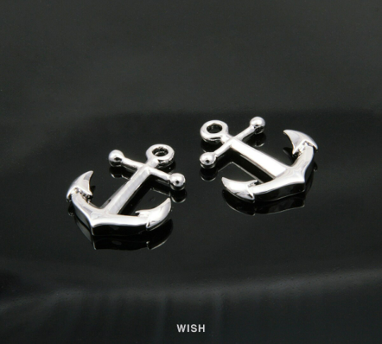Anchor Pendants in Rhodium, Anchor Charms /MRH-145-P