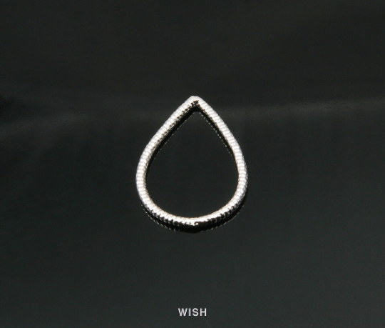 Teardrop Pendants in Rhodium, Teardrop Outline Charms / MRH-006-P (Small)
