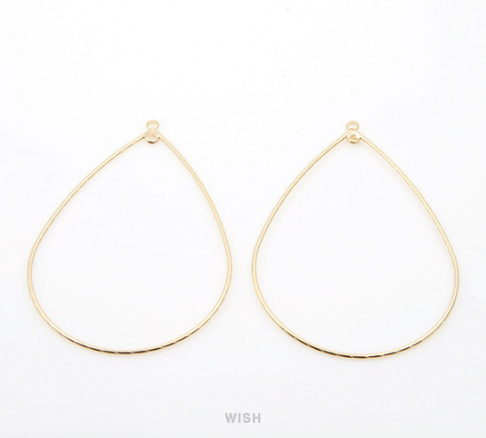 Open Drop Pendant in Matte Gold, Open Teardrop Charm / MMG-267-P (Large)
