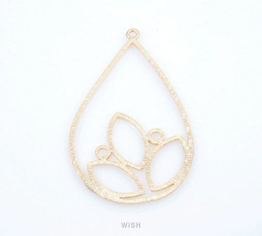 Marquise in Teardrop Pendants in Matte Gold, Marquise Charms / MMG-123-P