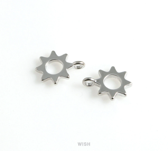 The Sun Pendant in Matte Rhodium, The Sun Charm / MMRH-458-P