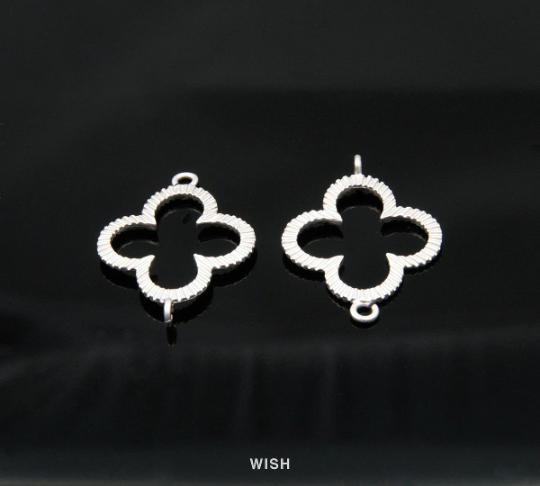 Clover Connectors in Matte Rhodium, Clover Charms / MMRH-121-C