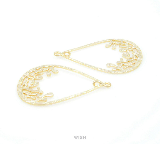 Buds in Teardrop Pendants in Matte Gold, Teardrop Charms /MMG-088-P