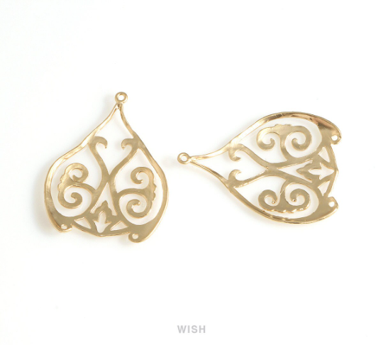 Geometry Drop Charms in Matte Gold, Geometry Drop Pendants / MMG-655-P