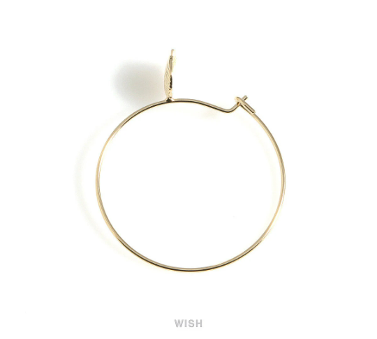 Hoop Earrings with seashell in Gold, Scallop Shell Hoop Earrings /FG-044-E