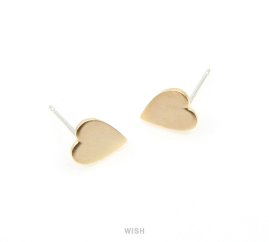 Heart Stud Earrings in Matte Gold, Heart studs/ MMG-272-E