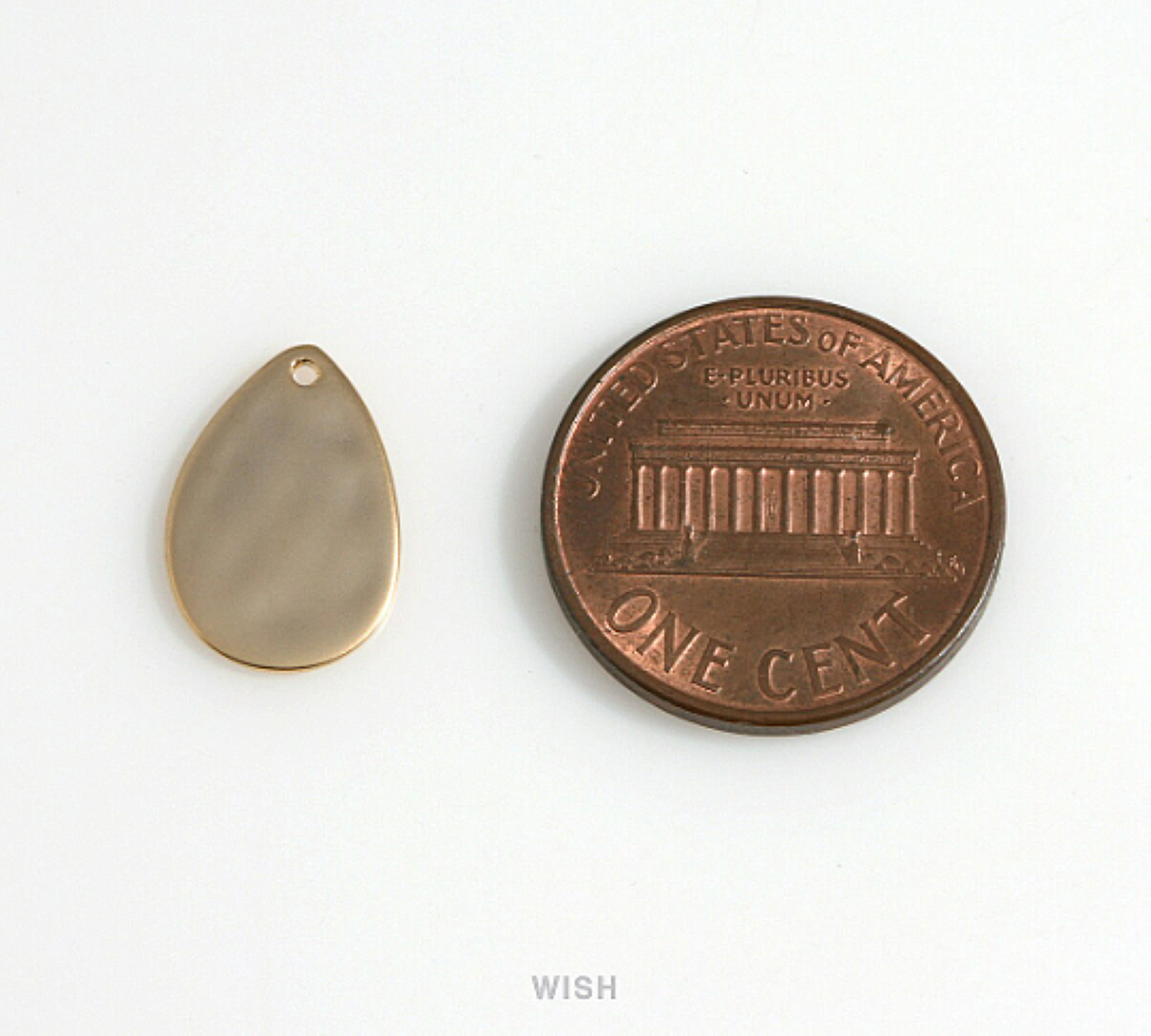 Small Hammered Drop Charm in Matte Rose Gold, Hammered Teardrop Pendants / MMRG-631-P