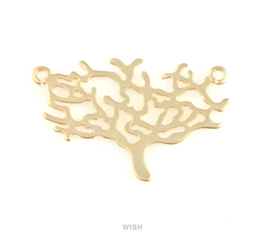 Tea Tree Pendant in Matte Gold, Tea Tree Charm / MMG-204-P