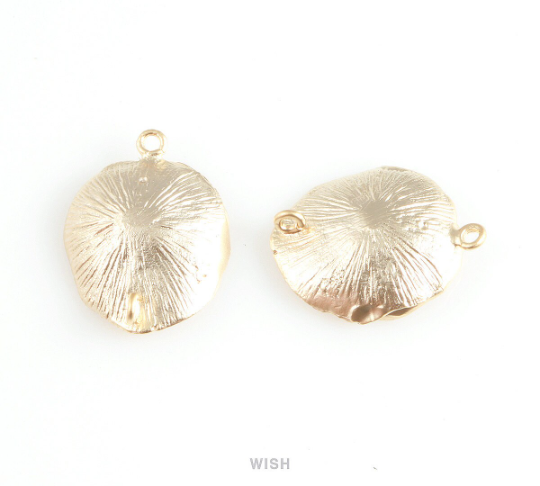 Lotus Leaf Connectors in Matte Gold, Lotus Leaf Charm / MMG-411-C
