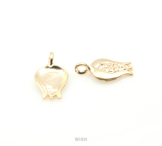 Tulip Pendant in Matte Gold, Tulip Charm / MMG-226-P