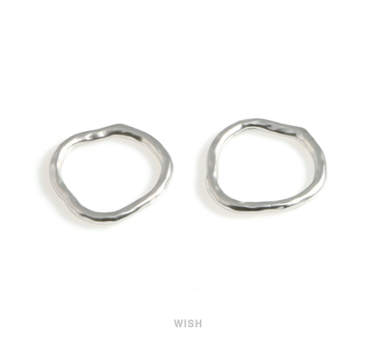 Hammered Circle Pendants in Matte Rhodium, Hammered Circle Charm / MMRH-572-P