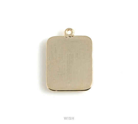 Navy Velvet in Gold Square Frame, Navy Velvet Square Charm / LNVG-488-P