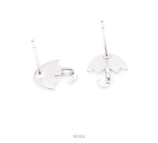 Umbrella Stud Earrings in Matte Rhodium, Umbrella studs / MMRH-255-E