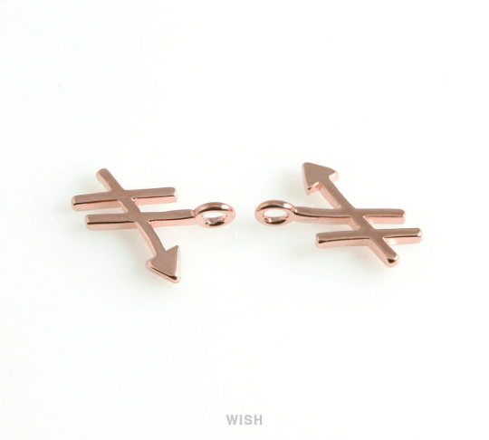 Sagittarius Zodiac Sign Pendants in Rose Gold, Zodiac Charm / MRG-453-SA