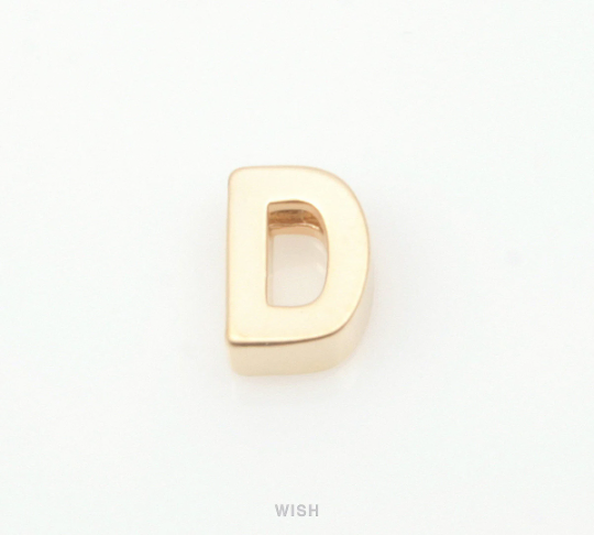 Upper Case Letter "D" in Matte Rhodium, Capital Letter "D" / MMRH-001-B (D)