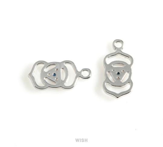 Third Eye Chakra with CZ Pendants in Rhodium, The 6th Chakra Charm / MRH-498-P