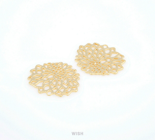 Bloom Pendants in Matte Gold, Floral Charms / MMG-095-P