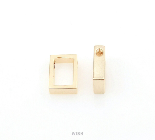 Open Rectangle Charm in Gold, Rectangle Outline Charm / MG-315-P