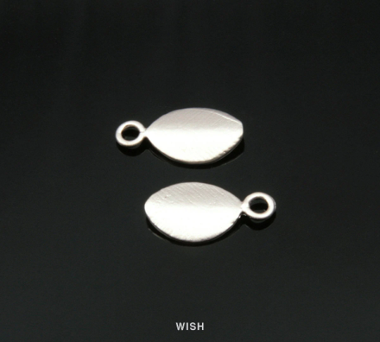 Small Leaves Pendants in Matte Rhodium, Leaves Charms / MMRH-027-P