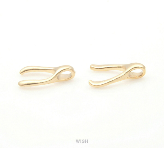 Wishbone Pendant in Matte Gold, Wishbone Charm /MMG-228-P