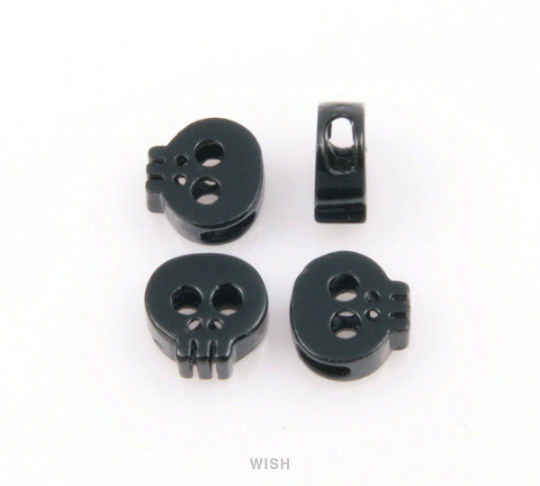 Small Skull in Black Metal, Skull Beads / MBM-038-B