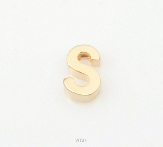 Upper Case Letter "S" in Matte Rhodium, Capital Letter "S" / MMRH-001-B (S)