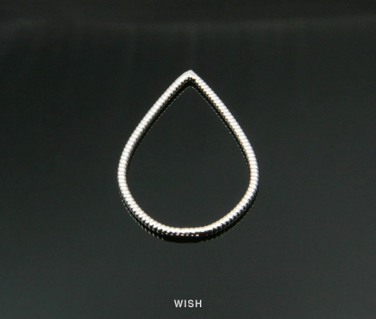 Teardrop Pendants in Rhodium, Teardrop Outline Charms /MRH-007-P (Large)