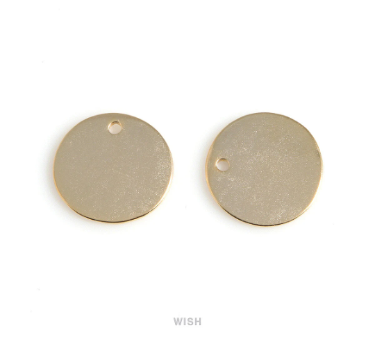 Love Engraving on Hammered Disc Pendants in Matte Gold, Love Hammered Coin Charm / MMG-533-P