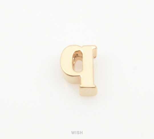 Lower Case Letter "q" in Matte Rhodium, Small Letter "q"/ MMRH-002-B (q)