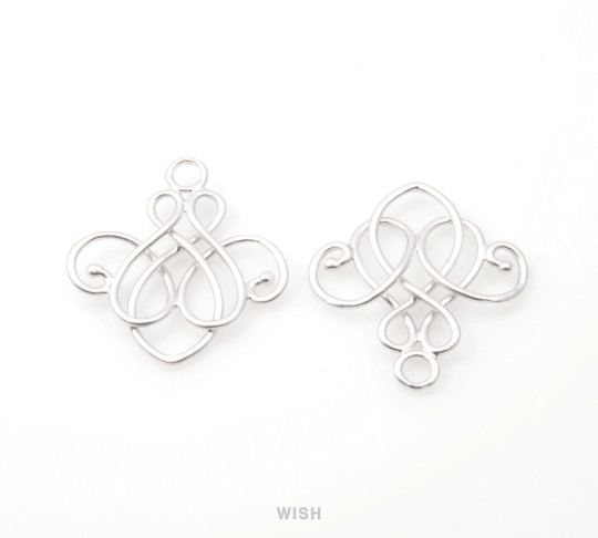 Chandelier Theme Pendants in Matte Rhodium, Chandelier Charms / MMRH-176-P