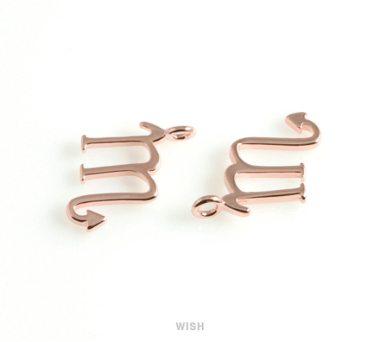 Scorpio Zodiac Sign Pendants in Rose Gold, Zodiac Charm / MRG-453-SC