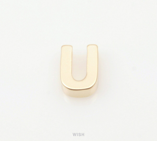 Upper Case Letter "U" in Matte Rhodium, Capital Letter "U" / MMRH-001-B (U)