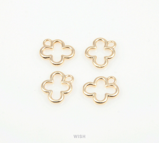 Clover Outline Pendants in Gold, Clover Outline Charms / MG-163-P