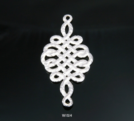 Celtic Rope Connectors in Matte Rhodium, Rope Charms /MMRH-161-C (Large)