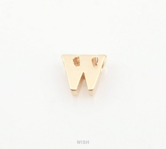 Lower Case Letter "w" in Matte Rhodium, Small Letter "w" / MMRH-002-B (w)