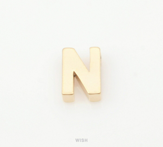 Upper Case Letter "N" in Matte Rhodium, Capital Letter "N"/ MMRH-001-B (N)