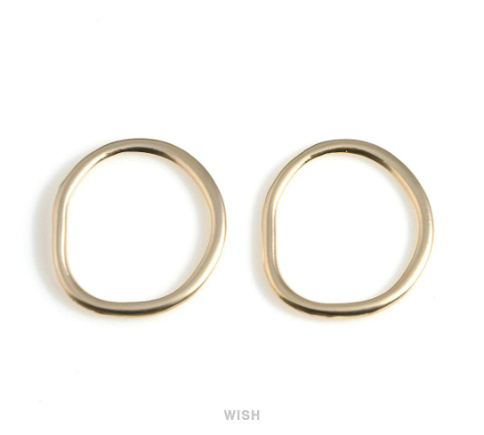 Crooked Circle Pendants in Matte Rhodium, Unique Shaped Circle Charm / MMRH-604-P