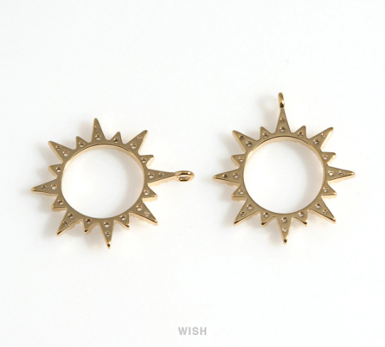 The Sun Pendants with Cubic Zirconia in Gold / CG-090-P2