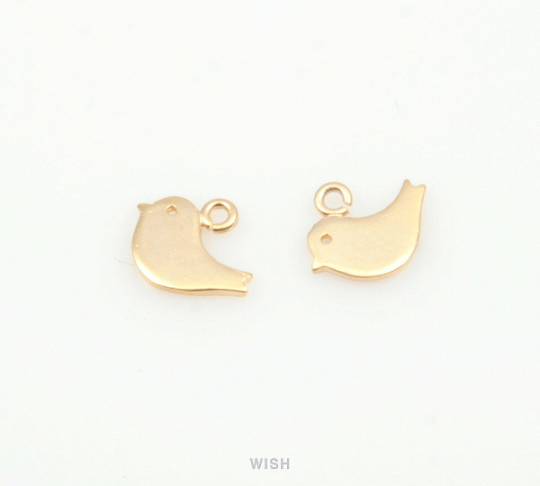 Small Bird Pendants in Matte Gold, Small Bird Charms / MMG-102-P