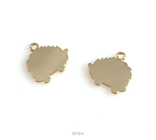 Hedgehog Pendant in Gold, Gold Hedgehog Charm / MG-543-P