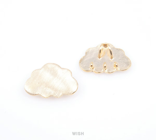 Cloud Pendants in Brush Gold, Cloud Charms / MBG-092-P