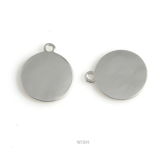 Evil Eye Disc in Matte Rhodium, Evil Eye Coin Charm /MMRH-473-P