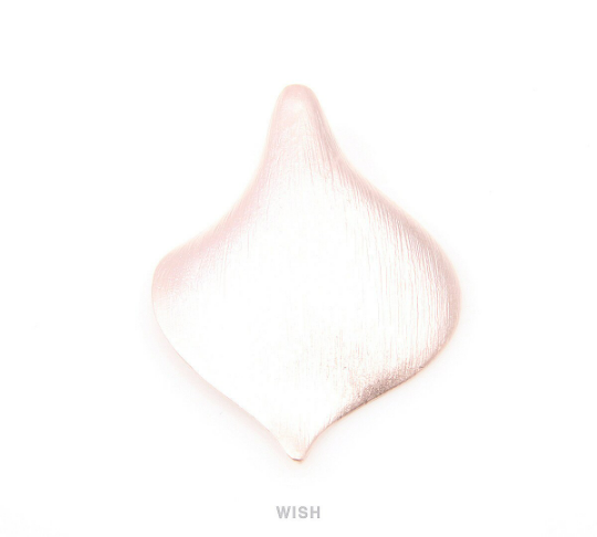 Calla Petal Pendants in Matte Rose Gold, Stripe Calla Leaf Charm /MMRG-073-P (Large)