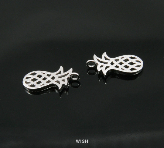 Pineapple Pendants in Matte Rhodium, Pineapple Charm / MMRH-018-P